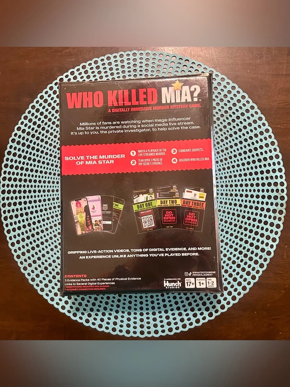 BRAND NEW -  Who Killed Mia: A Digitally Immersive Murder Mystery Board Game